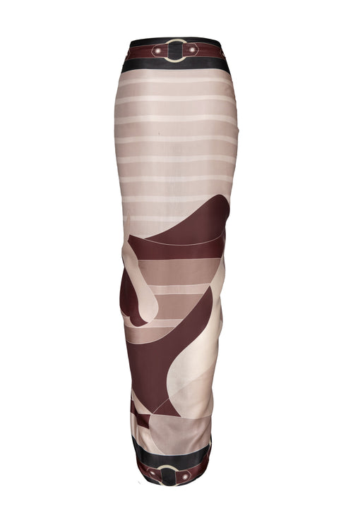 De La Falaise Cotton Silk Sarong / Brown Horses